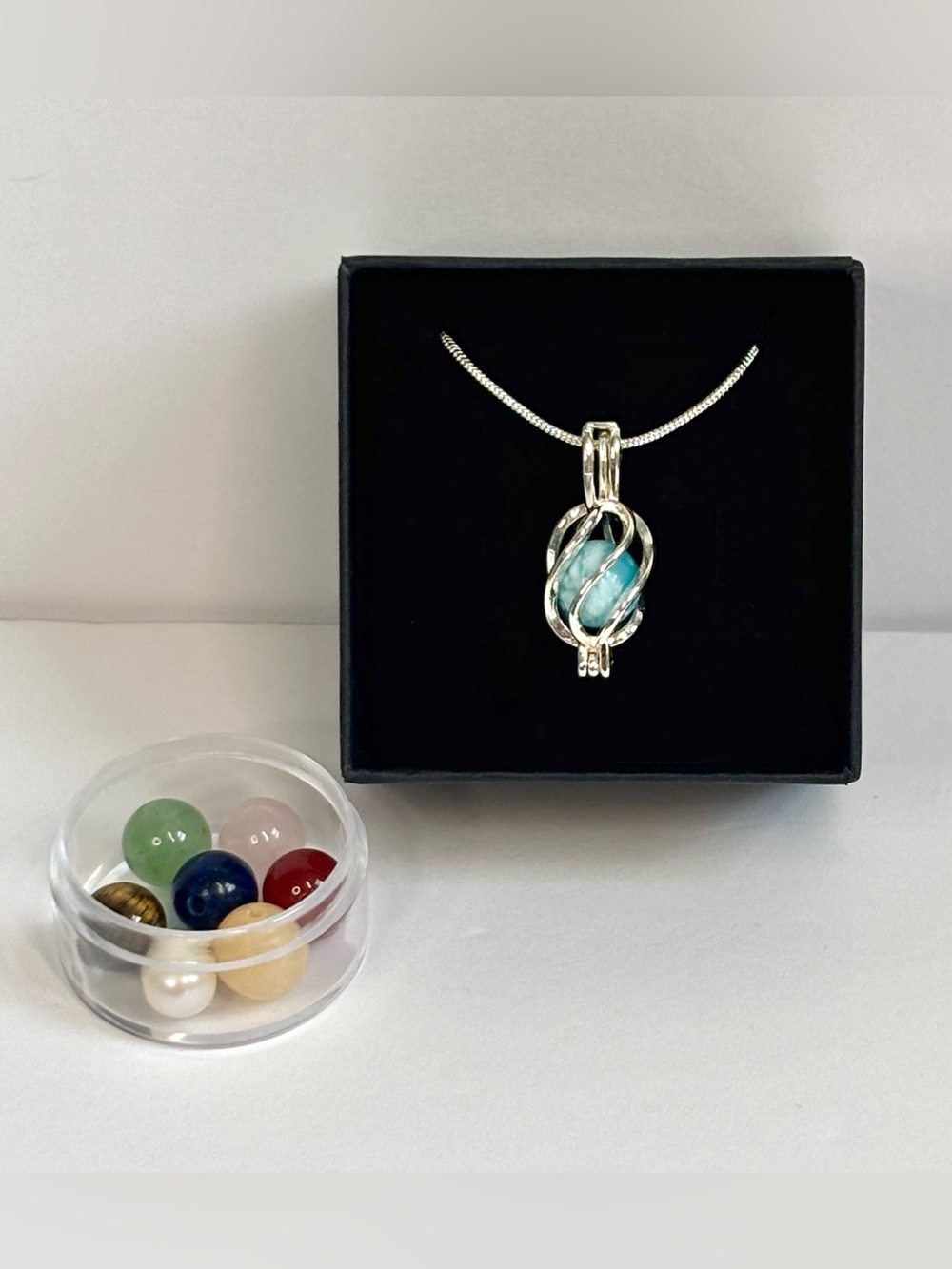 Mood cage pendant necklace